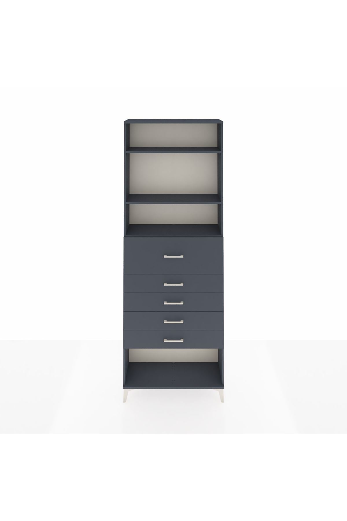 Arges Dolap 3 Raflı 5 Çekmeceli 88x30x243 - S33M128V5A