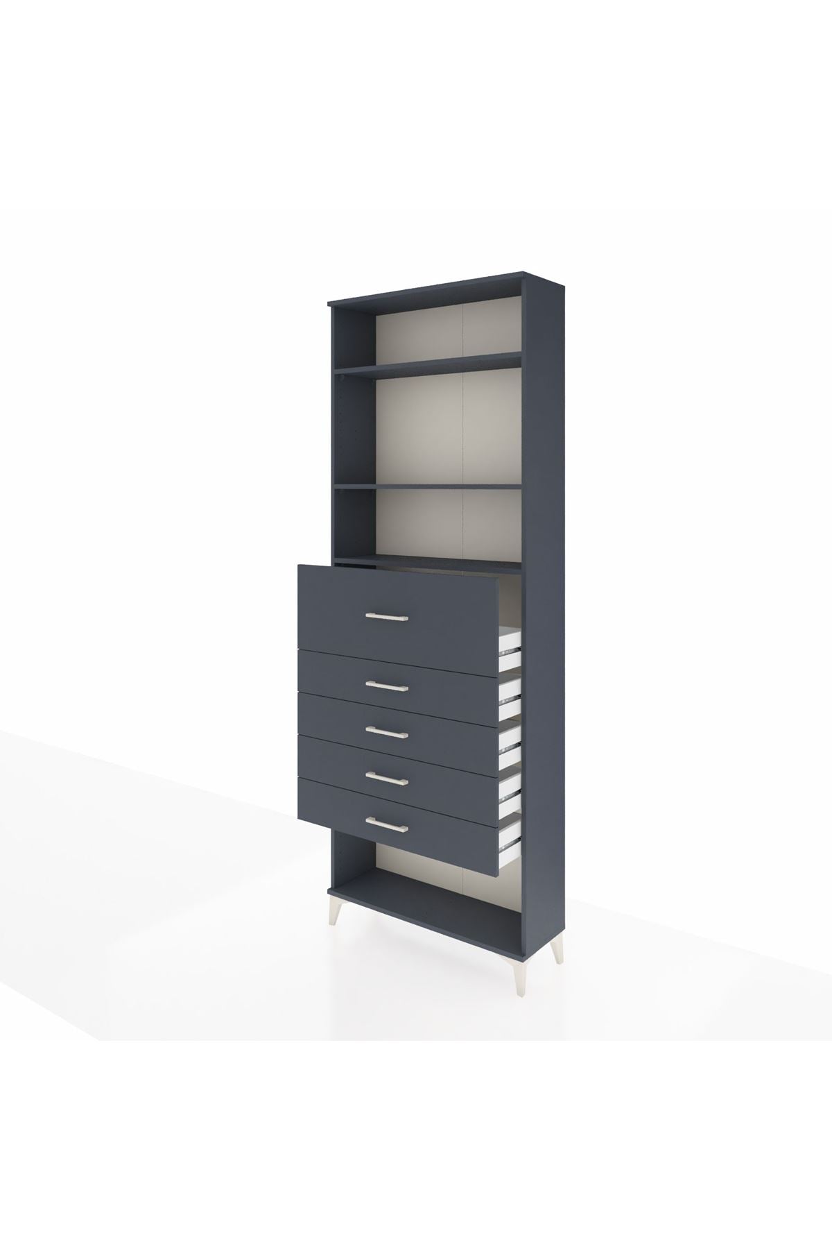 Arges Dolap 3 Raflı 5 Çekmeceli 88x30x243 - S33M128V5A