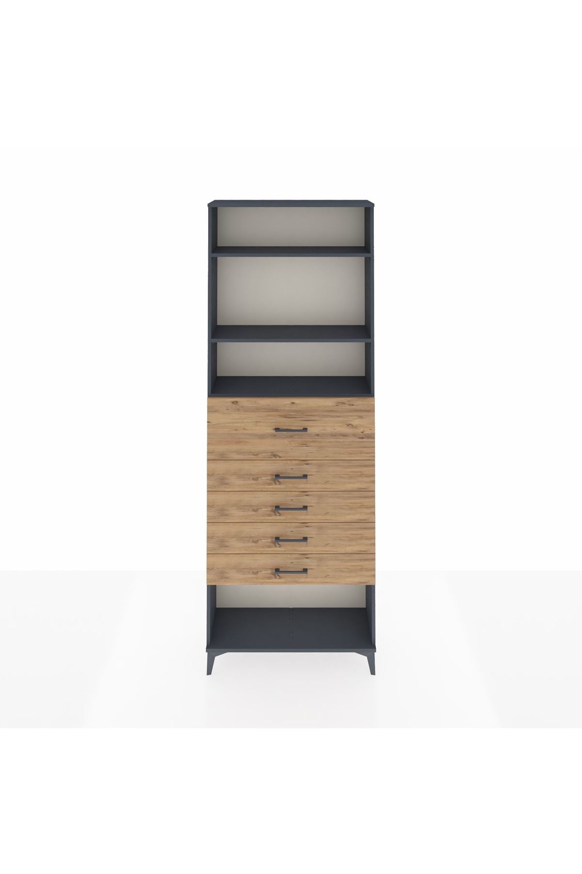 Arges Dolap 3 Raflı 5 Çekmeceli 88x30x243 - S33M128V6A