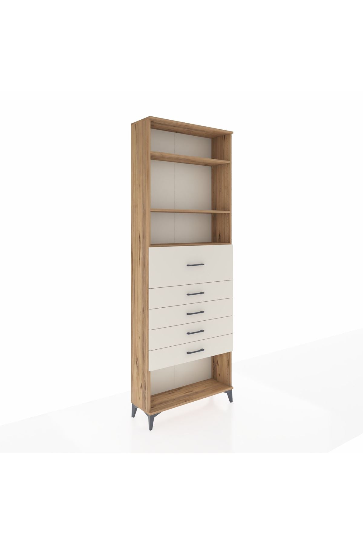 Arges Dolap 3 Raflı 5 Çekmeceli 88x30x243 - S33M128V7A