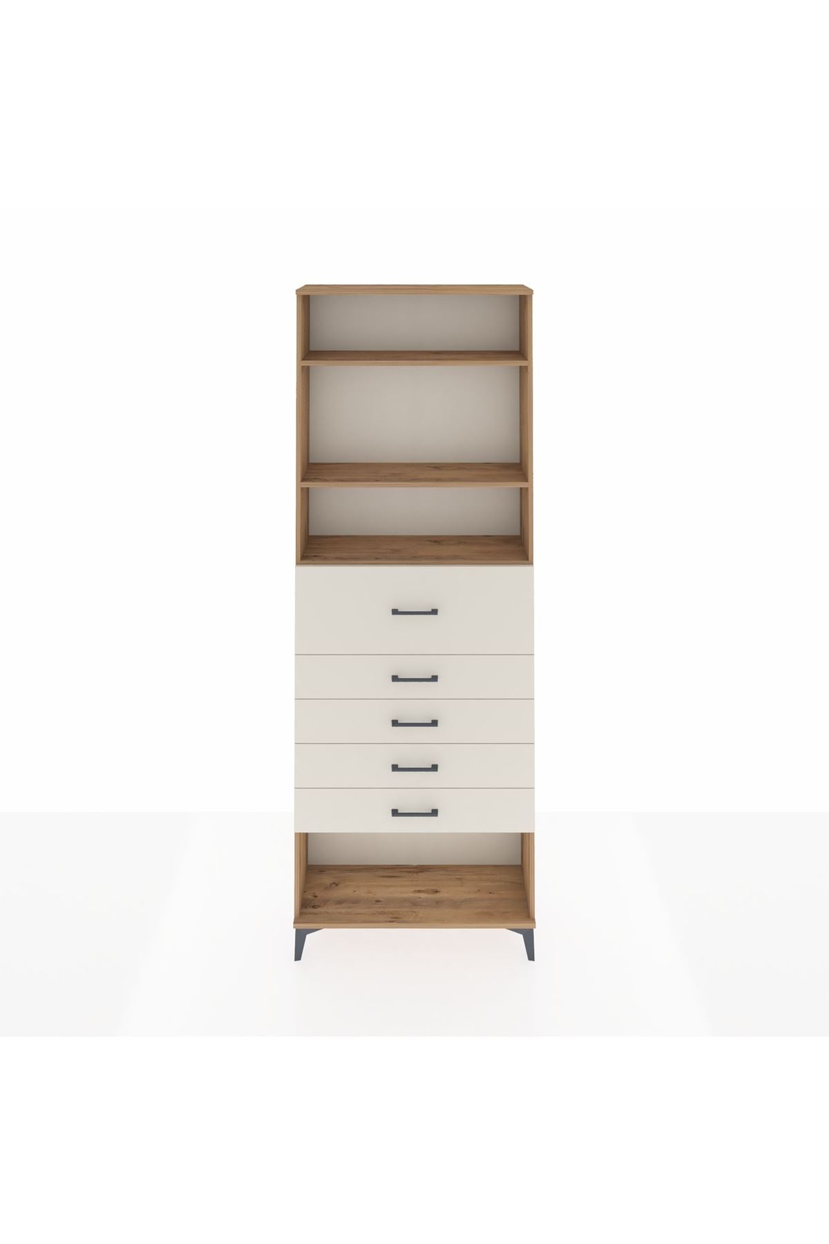 Arges Dolap 3 Raflı 5 Çekmeceli 88x30x243 - S33M128V7A