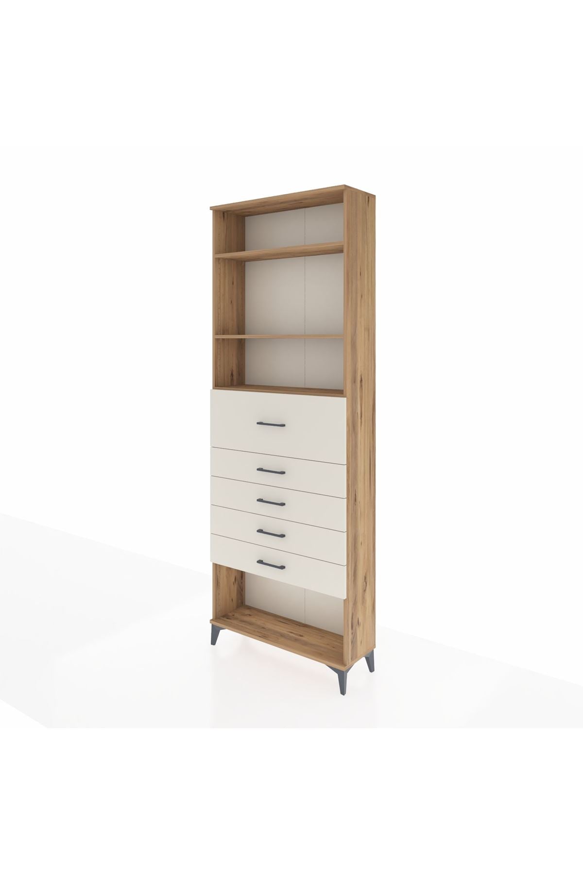 Arges Dolap 3 Raflı 5 Çekmeceli 88x30x243 - S33M128V7A