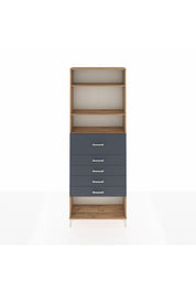 Arges Dolap 3 Raflı 5 Çekmeceli 88x30x243 - S33M128V8A