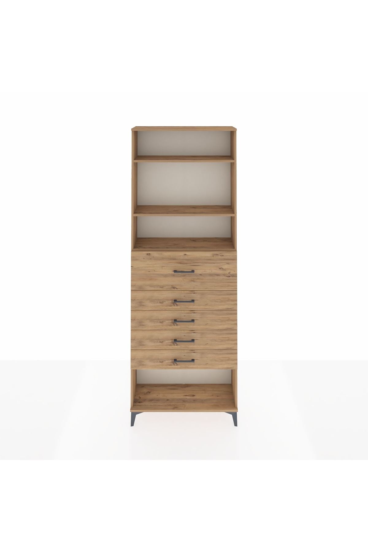 Arges Dolap 3 Raflı 5 Çekmeceli 88x30x243 - S33M128V9A