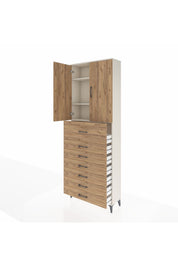 Arges Dolap 3 Raflı 7 Çekmeceli 2 Kapaklı 88x30x243 - S33M129V3A