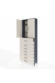 Arges Dolap 3 Raflı 7 Çekmeceli 2 Kapaklı 88x30x243 - S33M129V4A
