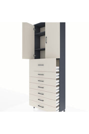 Arges Dolap 3 Raflı 7 Çekmeceli 2 Kapaklı 88x30x243 - S33M129V4A