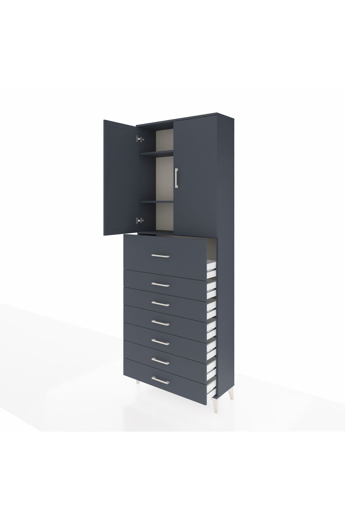 Arges Dolap 3 Raflı 7 Çekmeceli 2 Kapaklı 88x30x243 - S33M129V5A