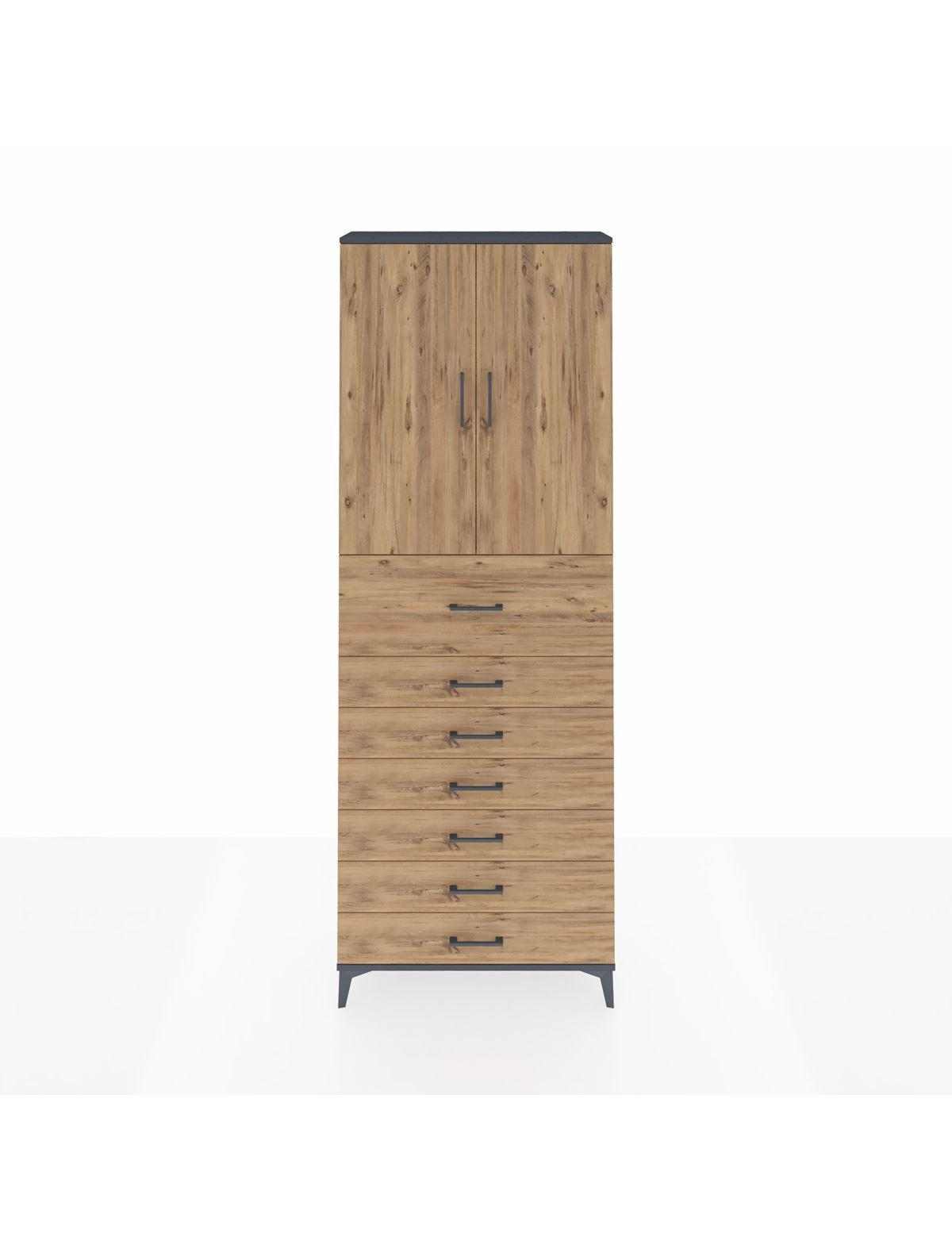 Arges Dolap 3 Raflı 7 Çekmeceli 2 Kapaklı 88x30x243 - S33M129V6A