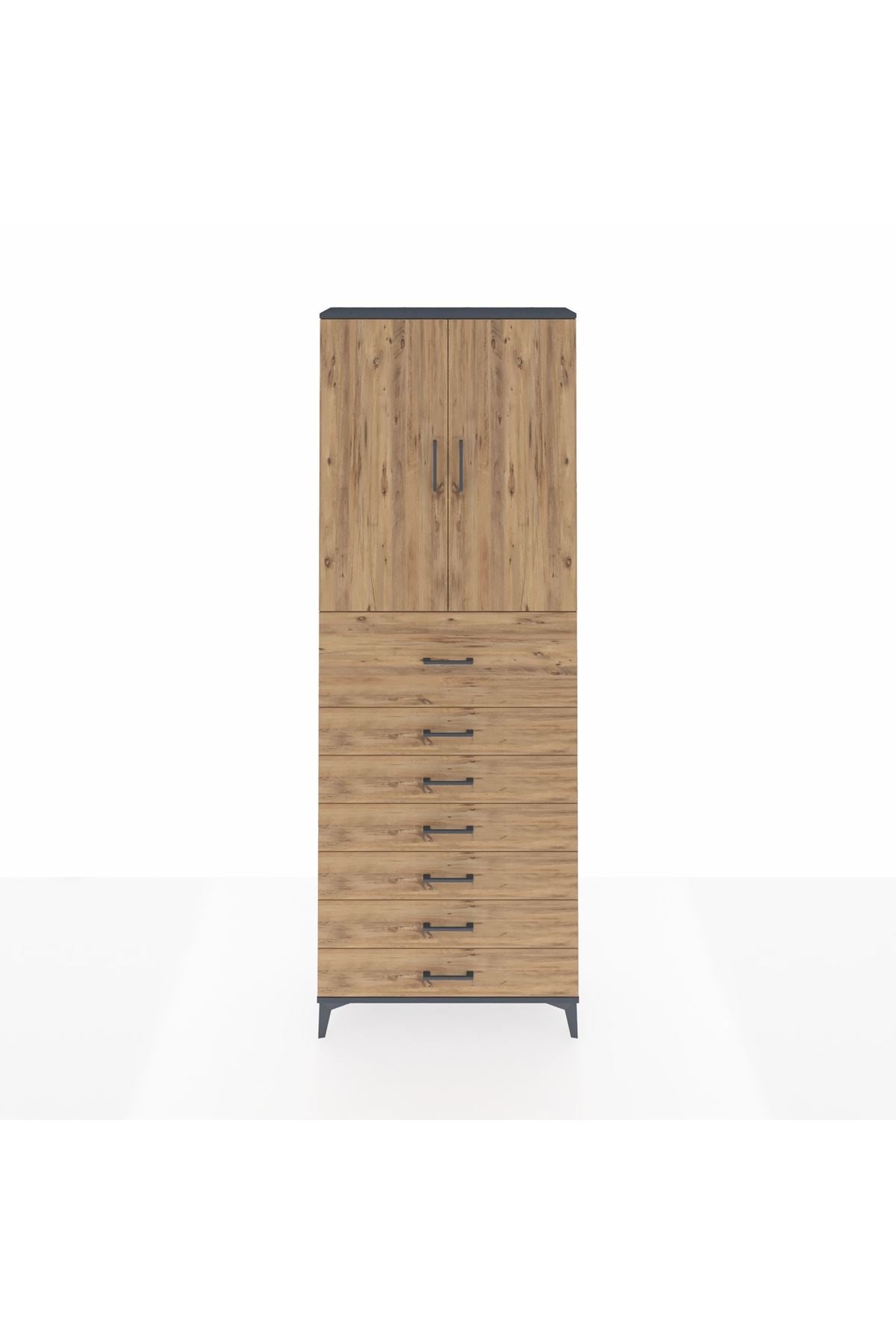 Arges Dolap 3 Raflı 7 Çekmeceli 2 Kapaklı 88x30x243 - S33M129V6A