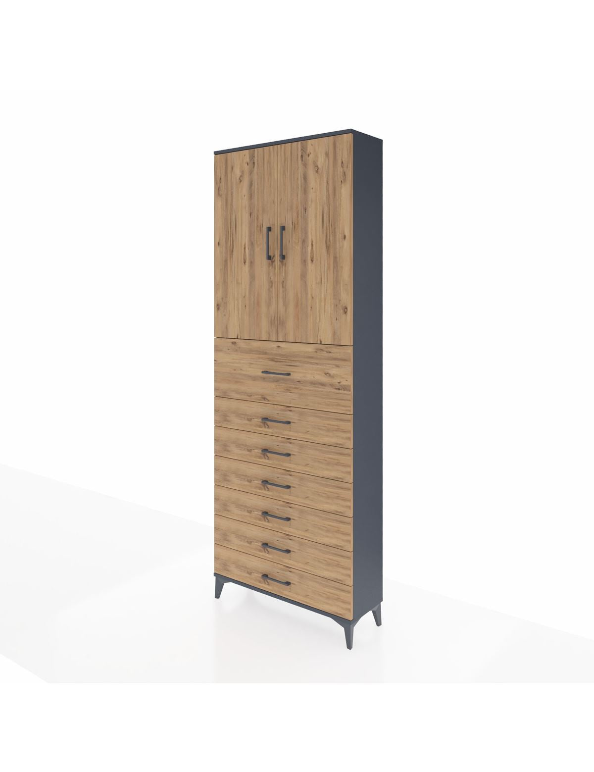 Arges Dolap 3 Raflı 7 Çekmeceli 2 Kapaklı 88x30x243 - S33M129V6A