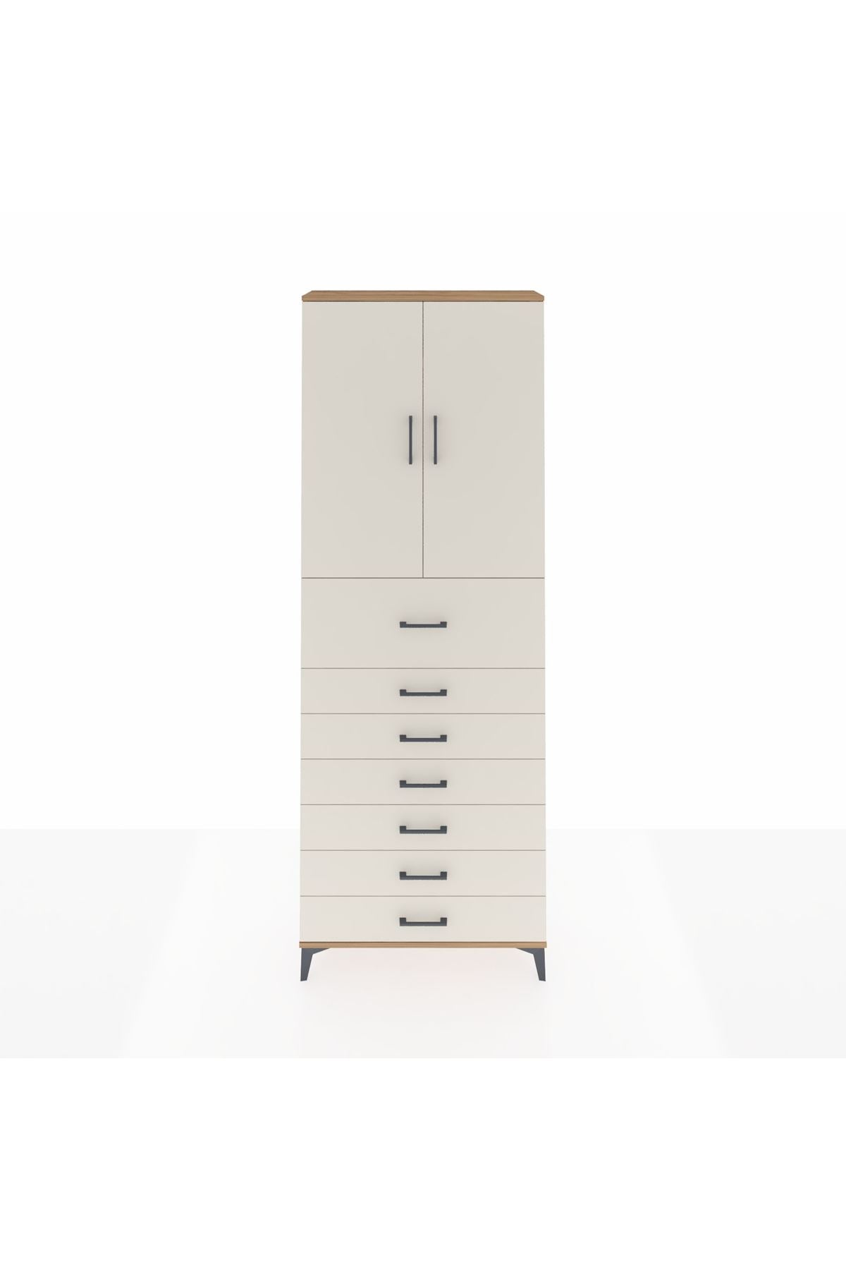 Arges Dolap 3 Raflı 7 Çekmeceli 2 Kapaklı 88x30x243 - S33M129V7A