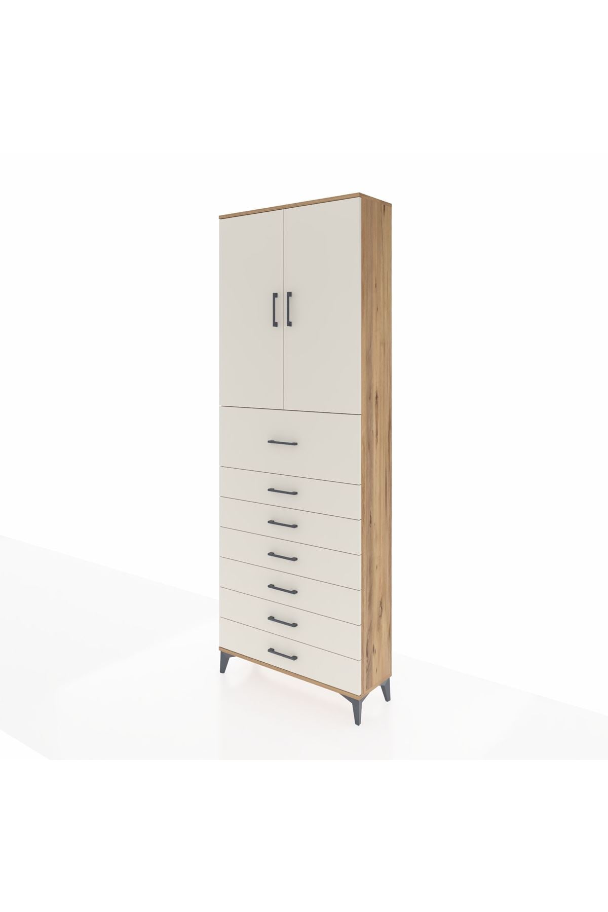 Arges Dolap 3 Raflı 7 Çekmeceli 2 Kapaklı 88x30x243 - S33M129V7A