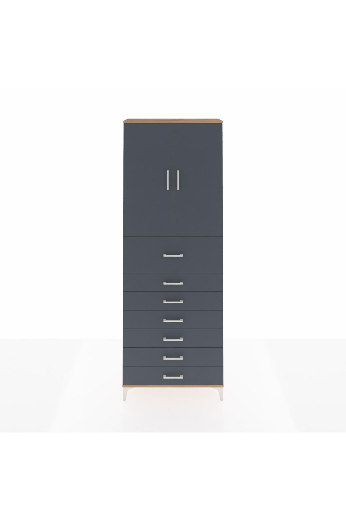 Arges Dolap 3 Raflı 7 Çekmeceli 2 Kapaklı 88x30x243 - S33M129V8A
