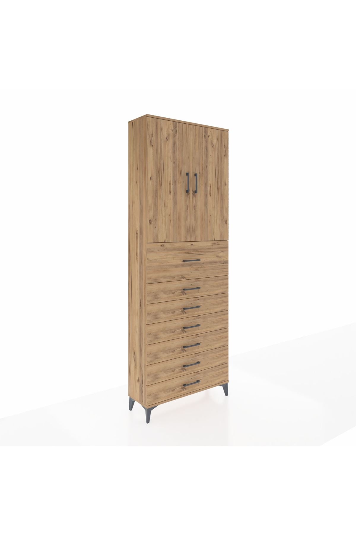 Arges Dolap 3 Raflı 7 Çekmeceli 2 Kapaklı 88x30x243 - S33M129V9A