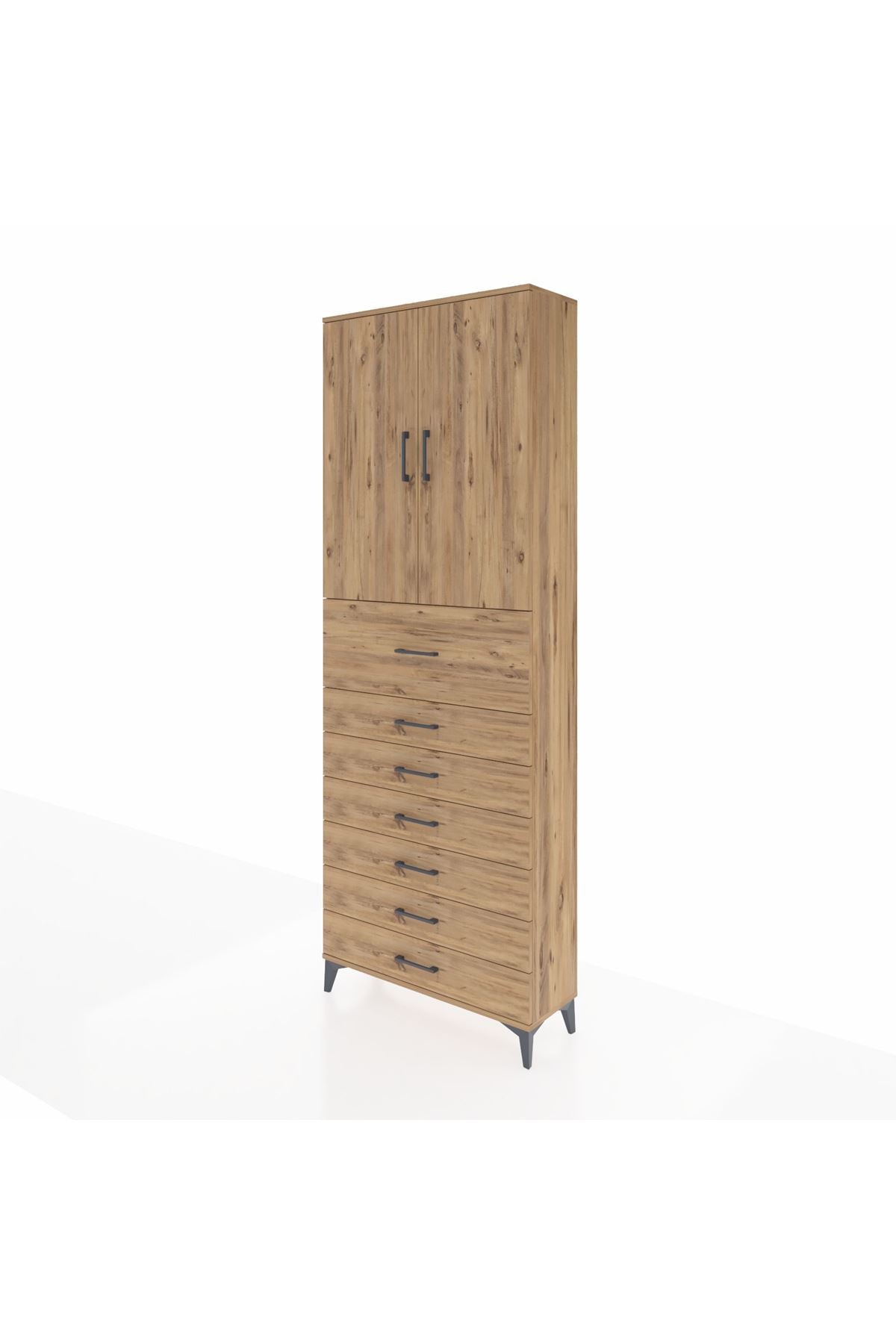 Arges Dolap 3 Raflı 7 Çekmeceli 2 Kapaklı 88x30x243 - S33M129V9A
