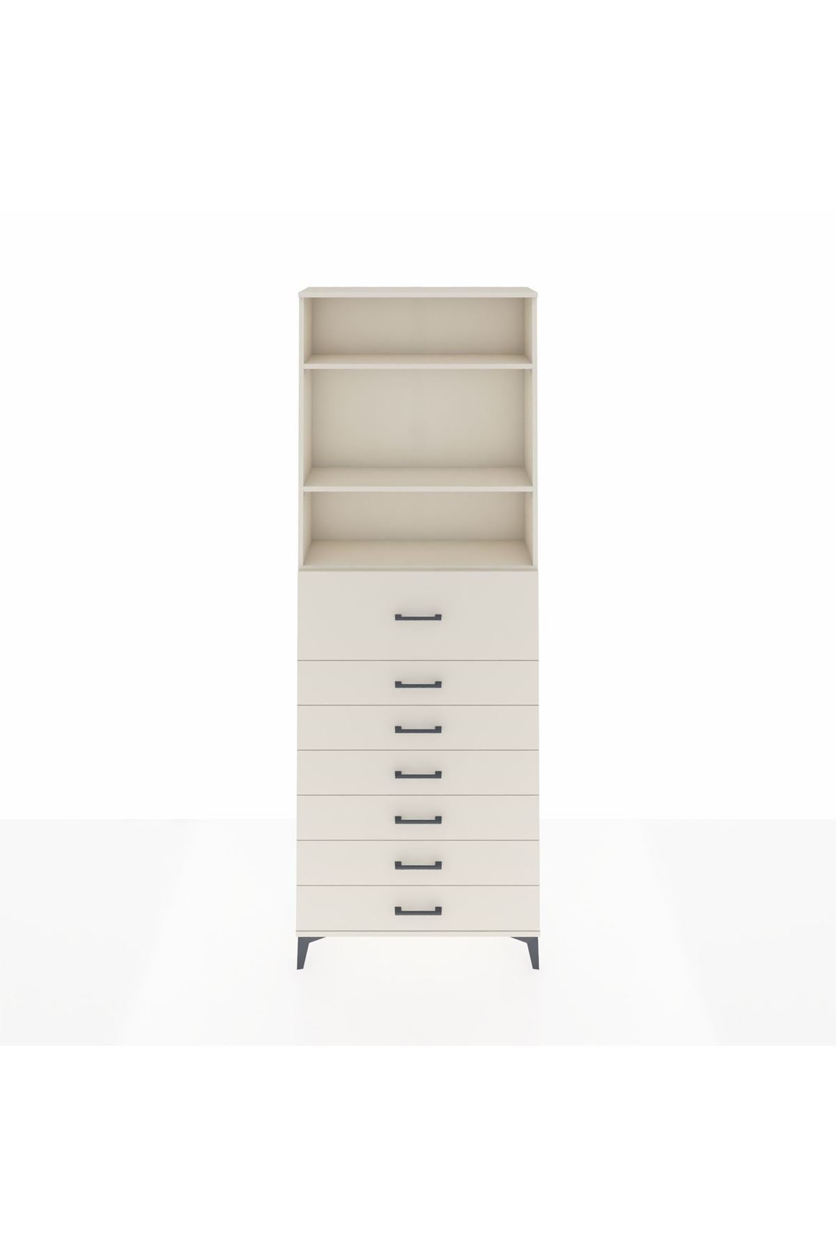 Arges Dolap 3 Raflı 7 Çekmeceli 88x30x243 - S33M130V1A