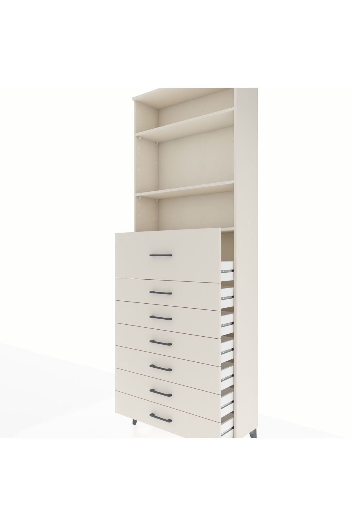 Arges Dolap 3 Raflı 7 Çekmeceli 88x30x243 - S33M130V1A