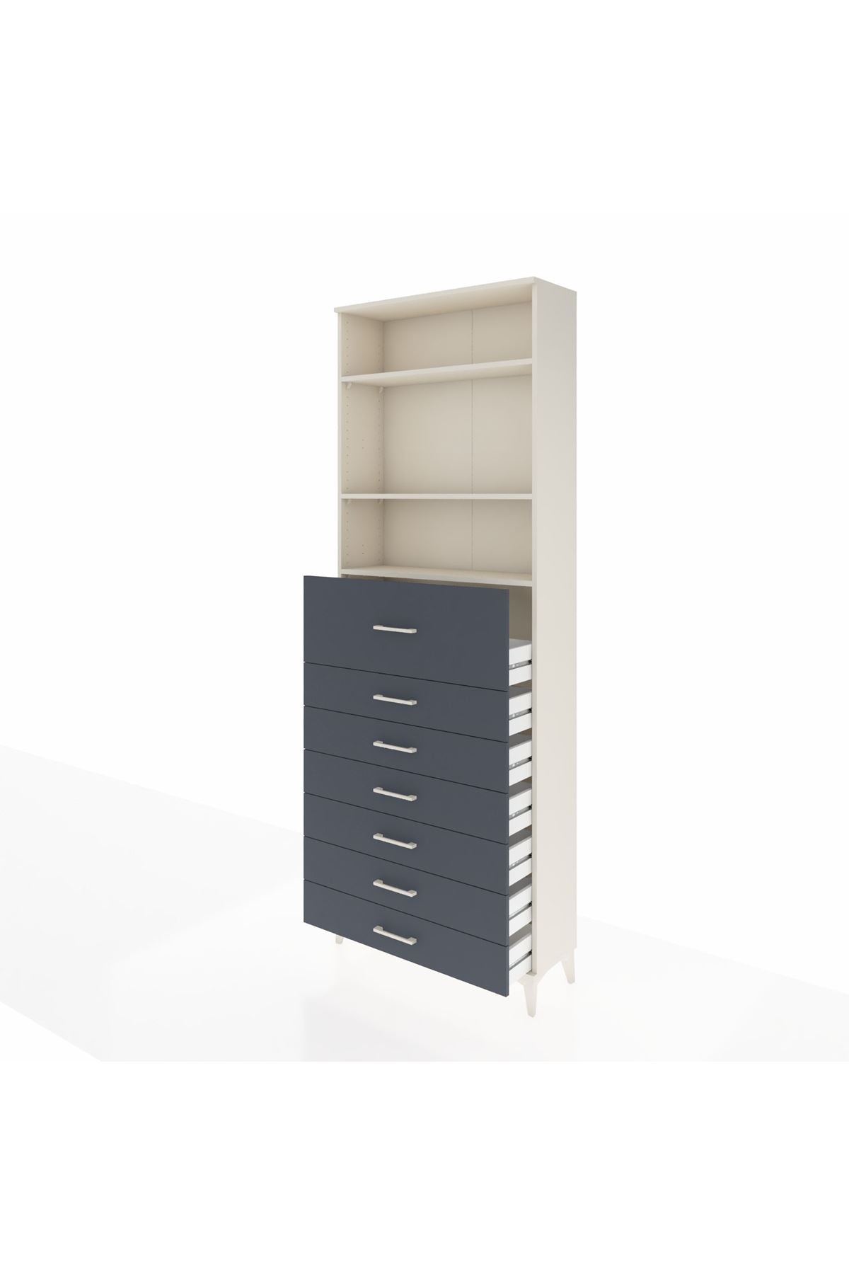 Arges Dolap 3 Raflı 7 Çekmeceli 88x30x243 - S33M130V2A