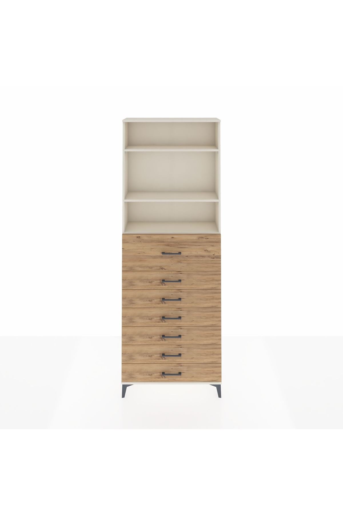 Arges Dolap 3 Raflı 7 Çekmeceli 88x30x243 - S33M130V3A