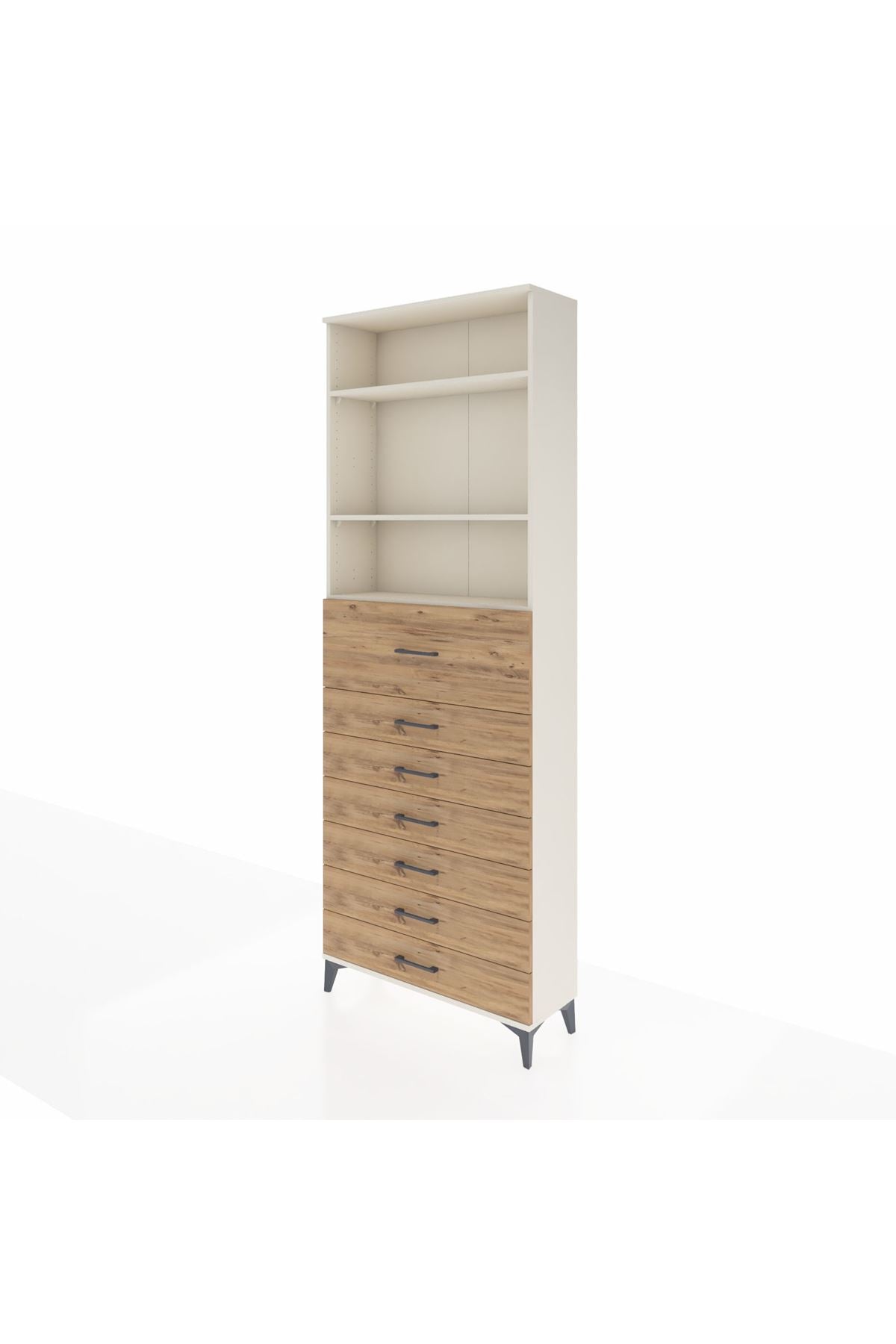 Arges Dolap 3 Raflı 7 Çekmeceli 88x30x243 - S33M130V3A