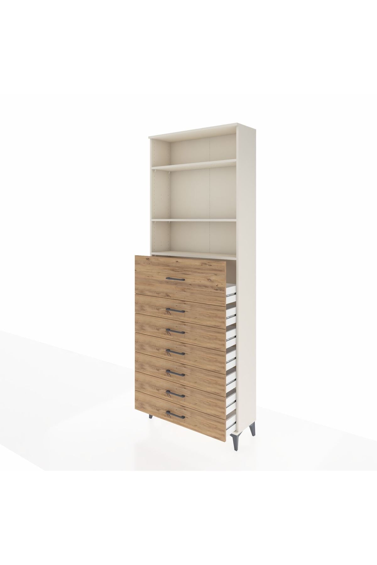 Arges Dolap 3 Raflı 7 Çekmeceli 88x30x243 - S33M130V3A