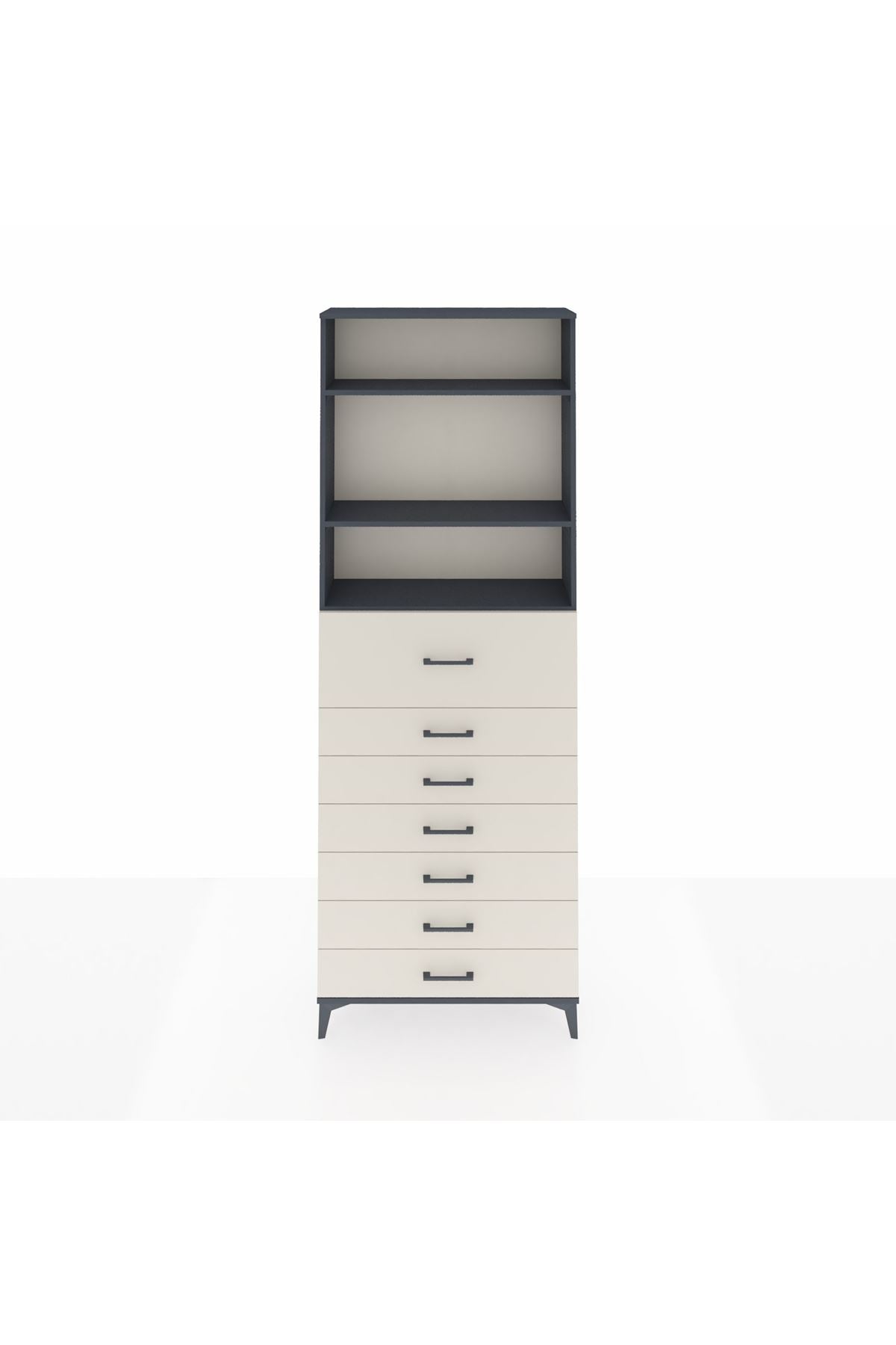 Arges Dolap 3 Raflı 7 Çekmeceli 88x30x243 - S33M130V4A