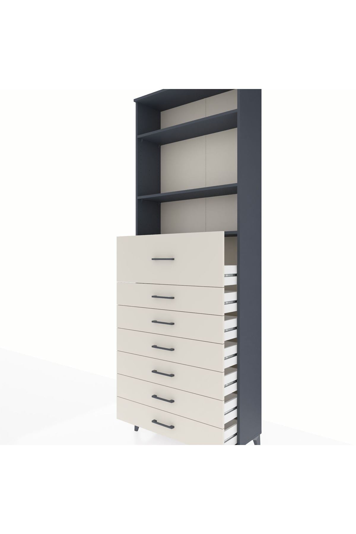 Arges Dolap 3 Raflı 7 Çekmeceli 88x30x243 - S33M130V4A