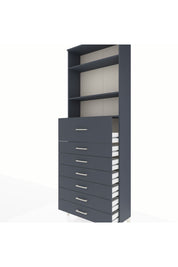 Arges Dolap 3 Raflı 7 Çekmeceli 88x30x243 - S33M130V5A