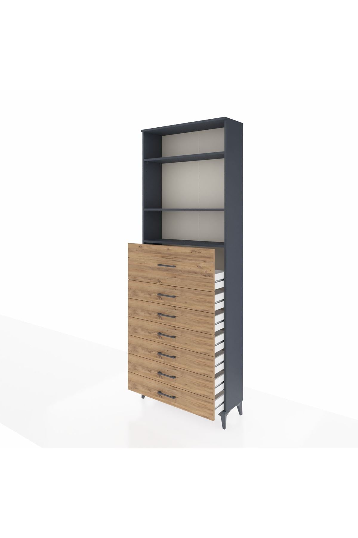 Arges Dolap 3 Raflı 7 Çekmeceli 88x30x243 - S33M130V6A