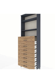 Arges Dolap 3 Raflı 7 Çekmeceli 88x30x243 - S33M130V6A