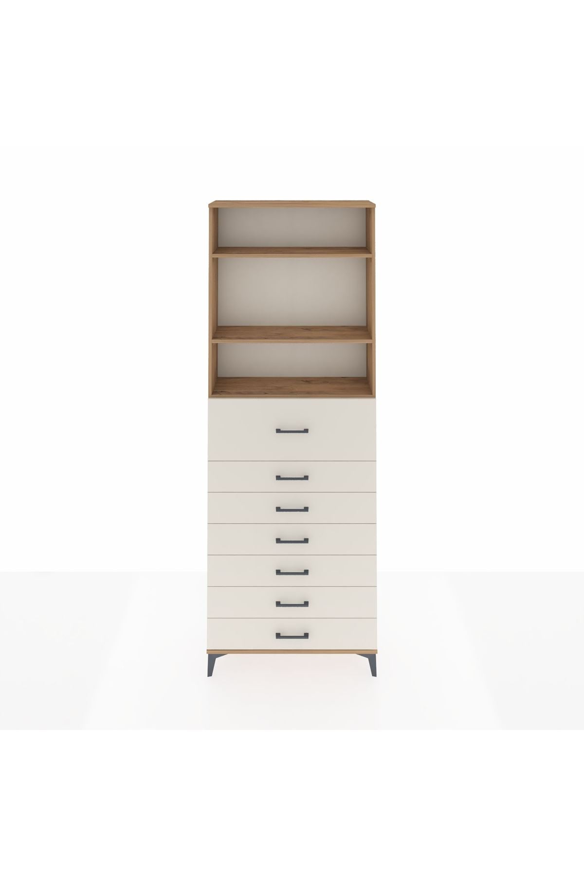 Arges Dolap 3 Raflı 7 Çekmeceli 88x30x243 - S33M130V7A