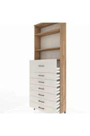 Arges Dolap 3 Raflı 7 Çekmeceli 88x30x243 - S33M130V7A