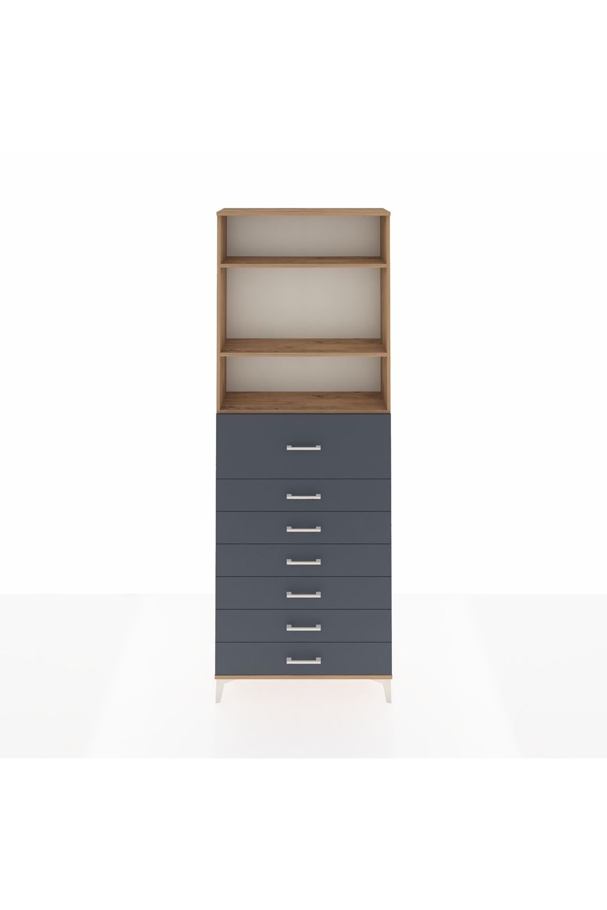 Arges Dolap 3 Raflı 7 Çekmeceli 88x30x243 - S33M130V8A