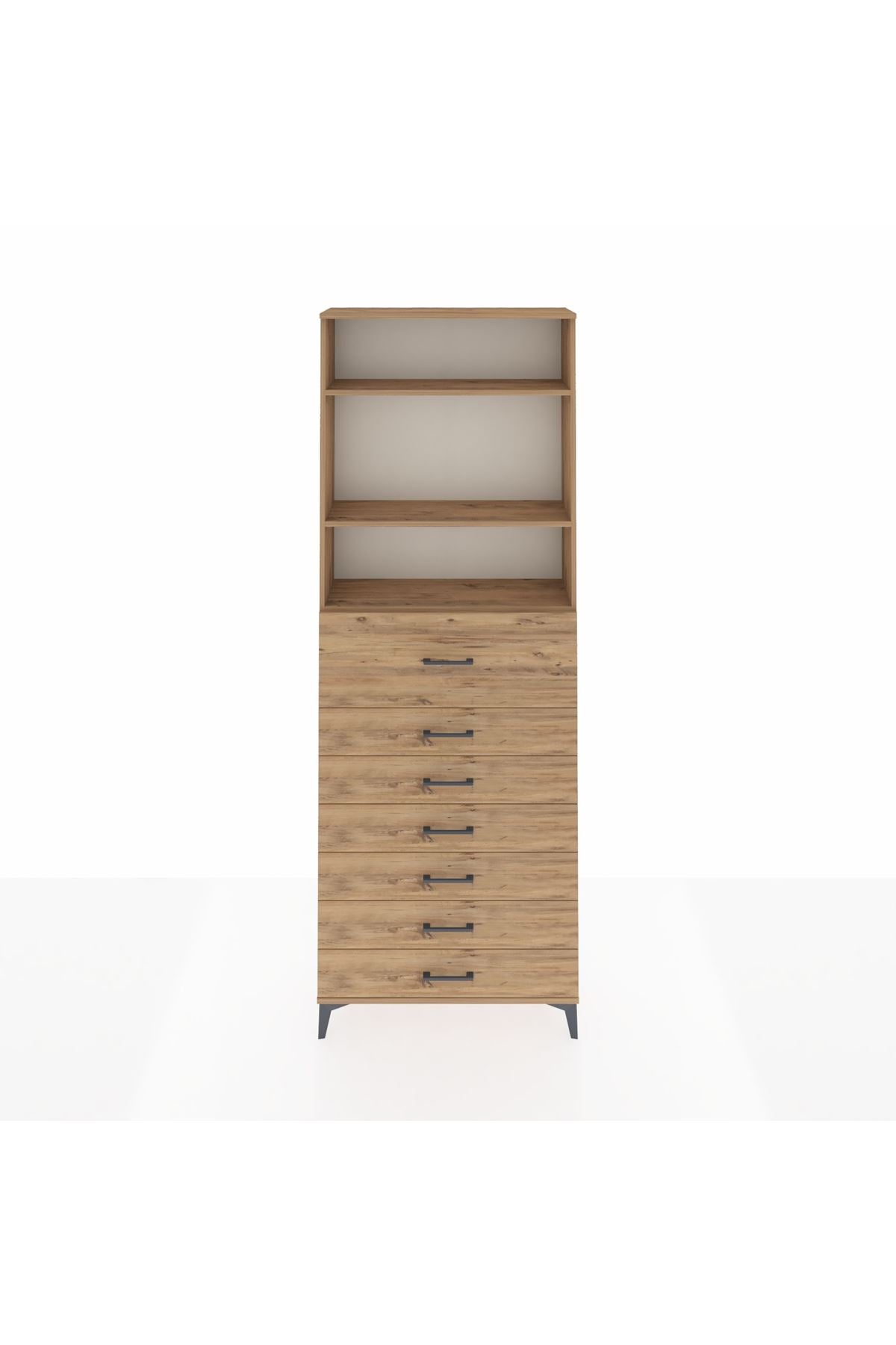 Arges Dolap 3 Raflı 7 Çekmeceli 88x30x243 - S33M130V9A