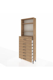 Arges Dolap 3 Raflı 7 Çekmeceli 88x30x243 - S33M130V9A