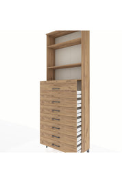 Arges Dolap 3 Raflı 7 Çekmeceli 88x30x243 - S33M130V9A