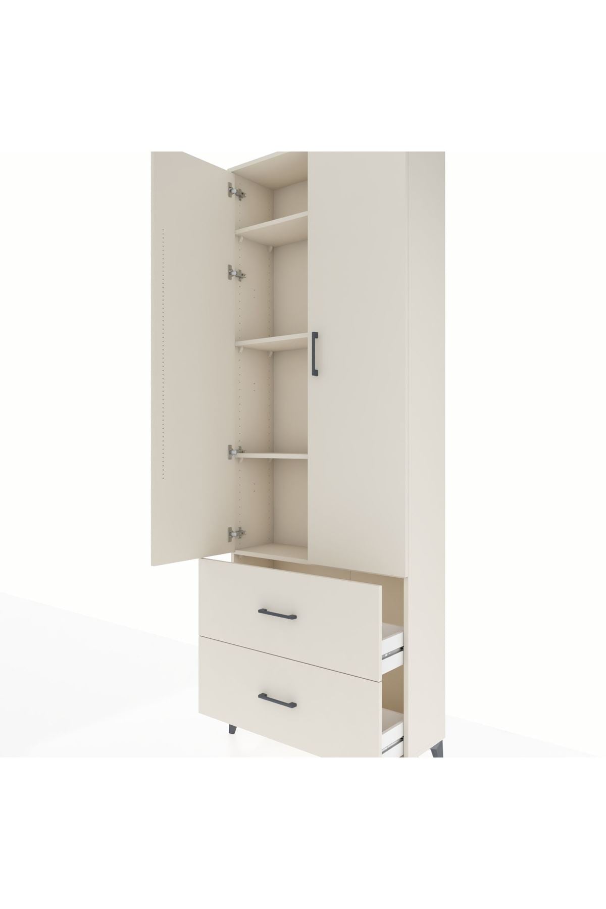 Arges Dolap 4 Raflı 2 Çekmeceli 2 Kapaklı 88x30x243 - S33M131V1A