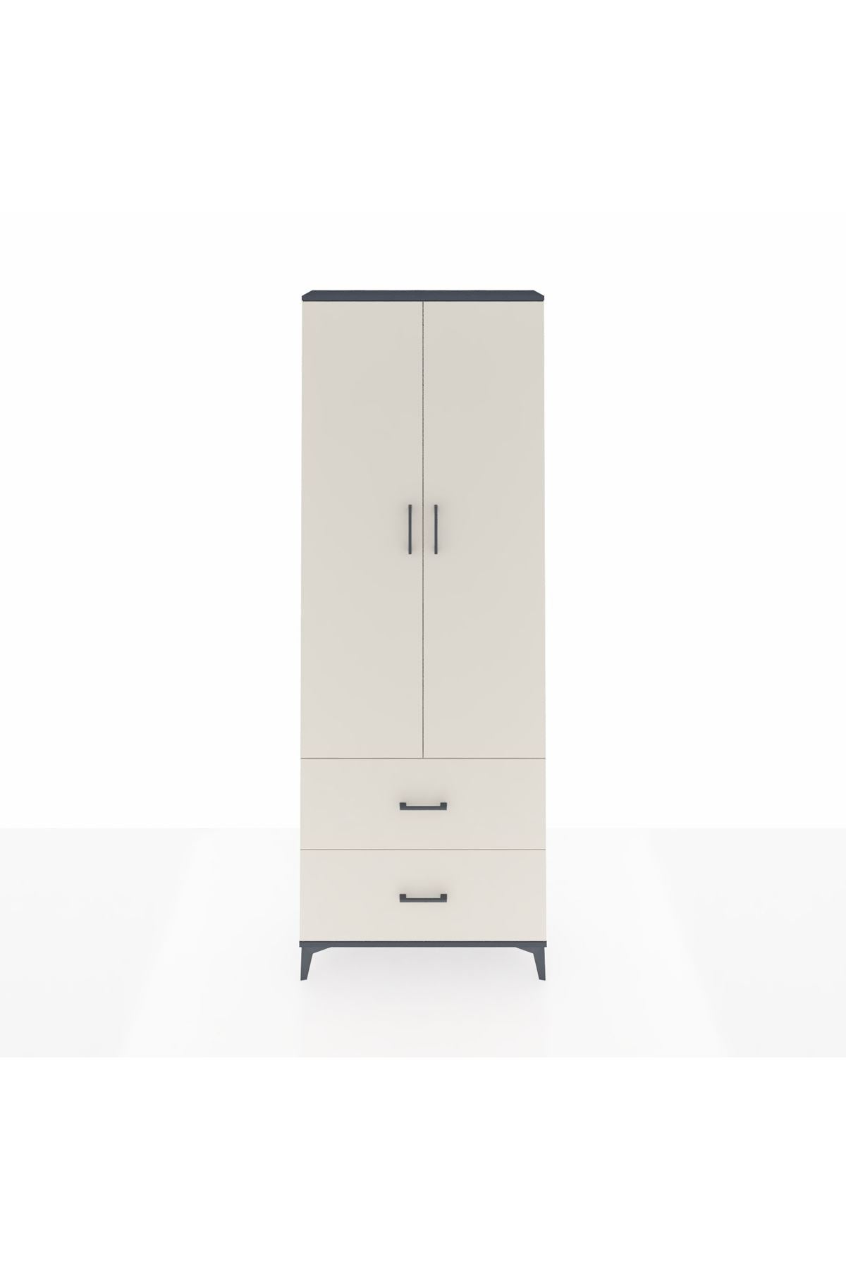 Arges Dolap 4 Raflı 2 Çekmeceli 2 Kapaklı 88x30x243 - S33M131V4A