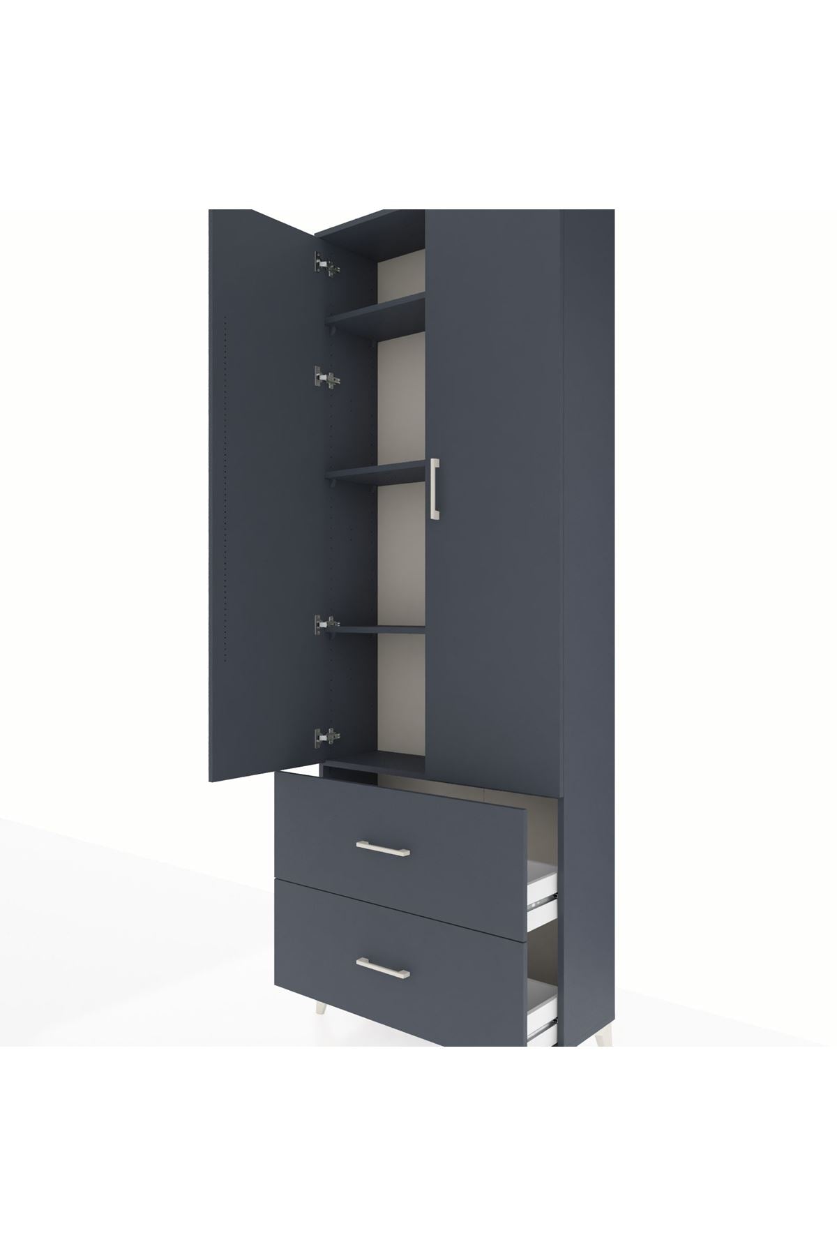 Arges Dolap 4 Raflı 2 Çekmeceli 2 Kapaklı 88x30x243 - S33M131V5A