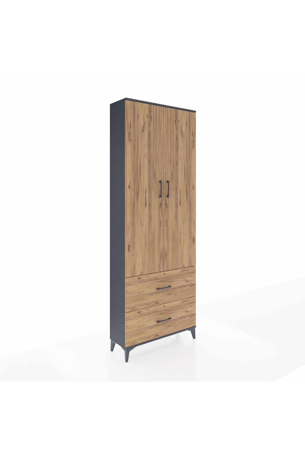 Arges Dolap 4 Raflı 2 Çekmeceli 2 Kapaklı 88x30x243 - S33M131V6A