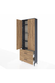 Arges Dolap 4 Raflı 2 Çekmeceli 2 Kapaklı 88x30x243 - S33M131V6A
