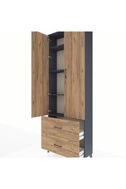 Arges Dolap 4 Raflı 2 Çekmeceli 2 Kapaklı 88x30x243 - S33M131V6A