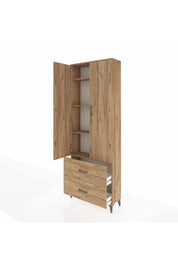 Arges Dolap 4 Raflı 2 Çekmeceli 2 Kapaklı 88x30x243 - S33M131V9A