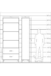 Arges Dolap 4 Raflı 2 Çekmeceli 88x30x243 - S33M132V7A
