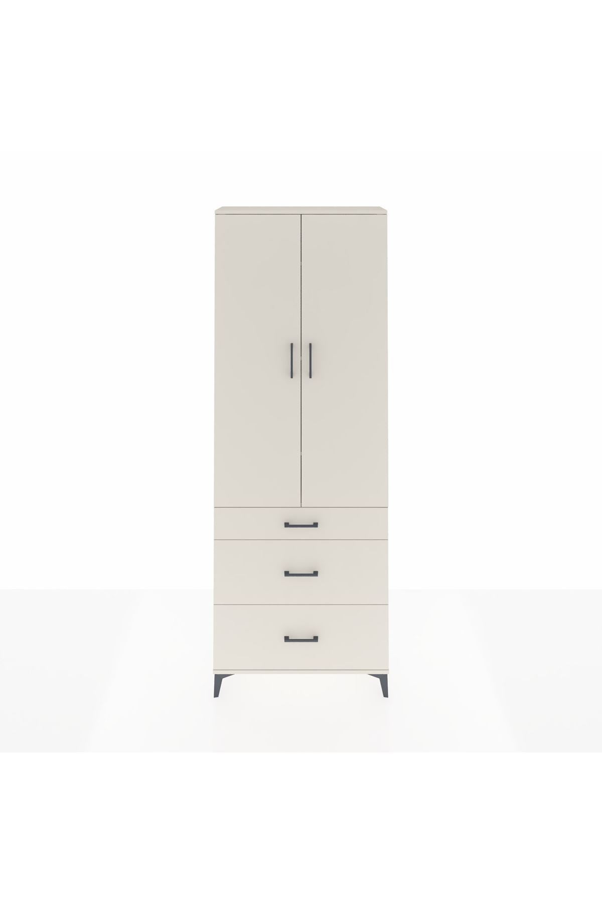 Arges Dolap 4 Raflı 3 Çekmeceli 2 Kapaklı 88x30x243 - S33M133V1A