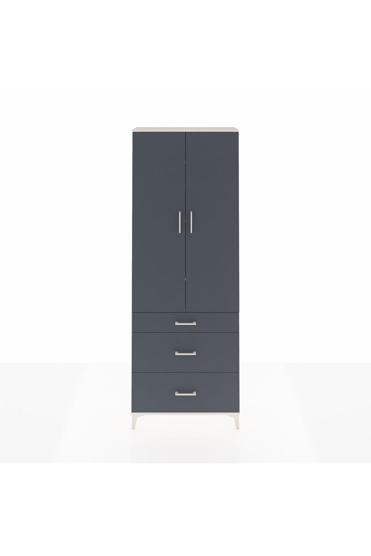 Arges Dolap 4 Raflı 3 Çekmeceli 2 Kapaklı 88x30x243 - S33M133V2A