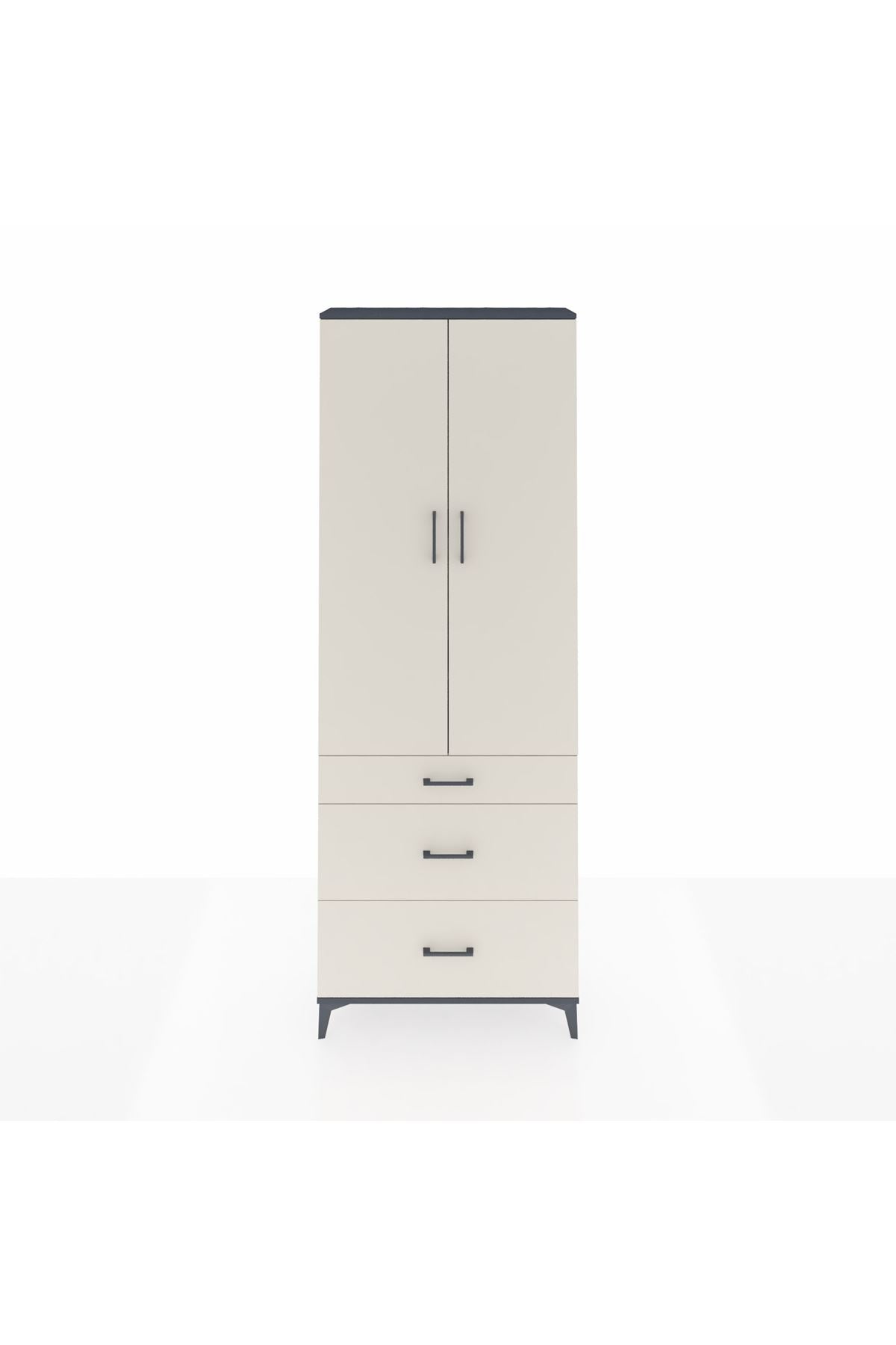 Arges Dolap 4 Raflı 3 Çekmeceli 2 Kapaklı 88x30x243 - S33M133V4A