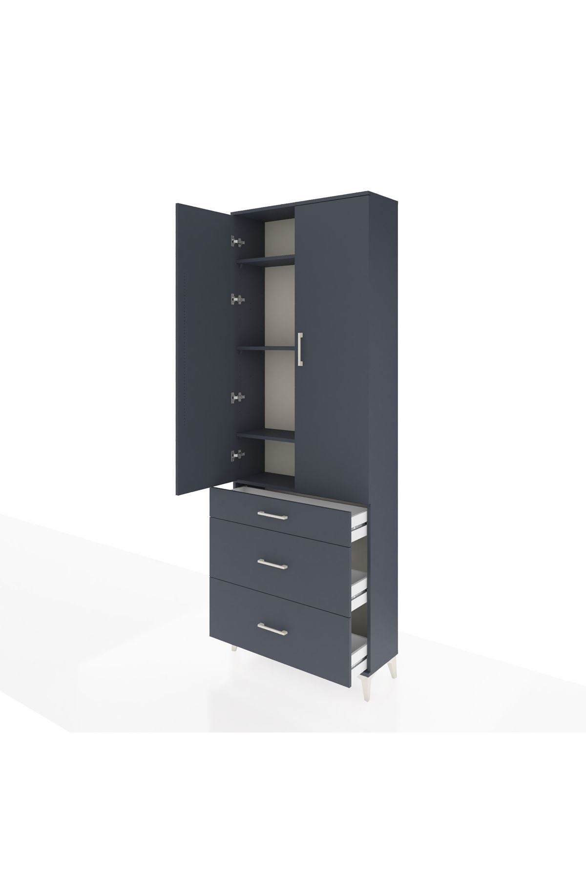 Arges Dolap 4 Raflı 3 Çekmeceli 2 Kapaklı 88x30x243 - S33M133V5A