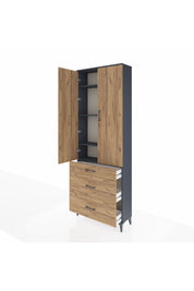 Arges Dolap 4 Raflı 3 Çekmeceli 2 Kapaklı 88x30x243 - S33M133V6A